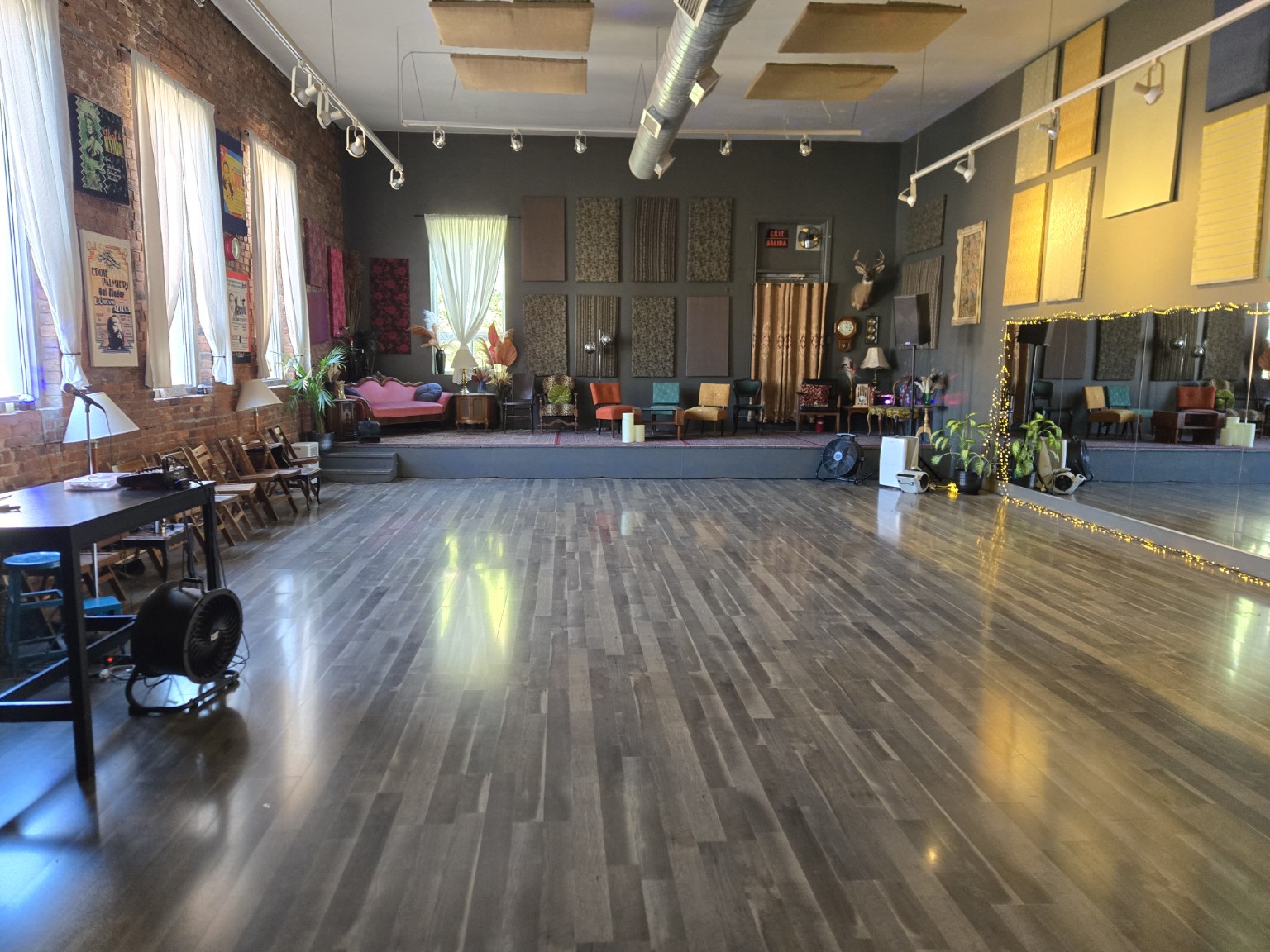 The spacious private Studio G training floor on James Street North